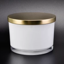 الصين Candle glass jar white with lids الصانع