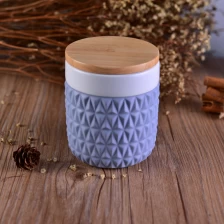 porcelana Tarro de velas de cerámica con tapa hermética de madera de roble fabricante