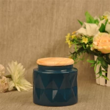 中国 Ceramic candle holder with wood lids 制造商