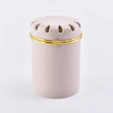 China Ceramic candle jar with decorative lid manufacturer