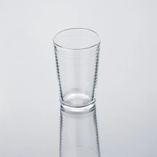China Circle lines glass water cup manufacturer