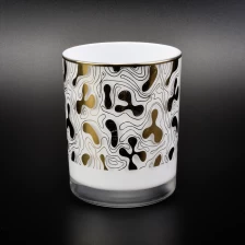 China Classic glass candle holders with electroplating pattern manufacturer