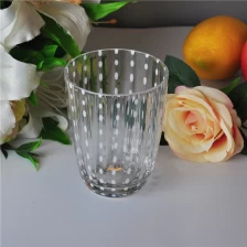 China Clear Mouth Blown Decorative Glass Candle Jar manufacturer