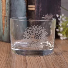 China Clear Replacement Glass Candle Holders with Laser Engraved Etching Logo manufacturer