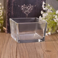 China Clear Square Tealight Glass Candle Jar Wholesale manufacturer