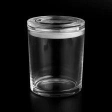 China Clear custom glass candle jars cyclinder jars with lids wholesale manufacturer