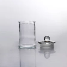 China Clear glass candle jar with lid wholesale manufacturer