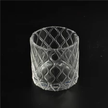 porcelana titular de la vela votiva de vidrio transparente con línea trenzada fabricante