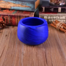China Kobalt-blaue Anstrich-handgemachte keramische Kerze-Glas Hersteller