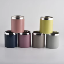 porcelana Frascos de vela de cerámica esmaltados en color de 11 oz al por mayor fabricante