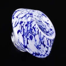 porcelana Portavelas de vidrio coloreado de 8 oz con soporte de vela de vidrio decorado a mano fabricante