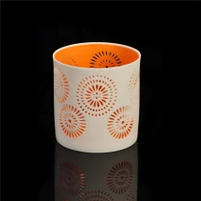 porcelana Color hueco de Navidad de cerámica Jar Vela Votiva fabricante