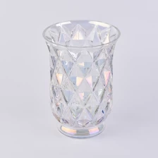 China Colorful Diamond Glass Candle Holder manufacturer