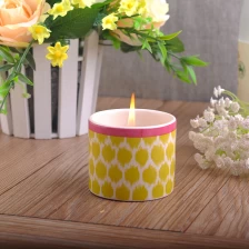 China Colorful printing ceramic candle holders manufacturer