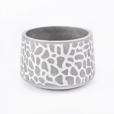 China Concrete candle holder with pattern 10oz popular home decoration manufacturer