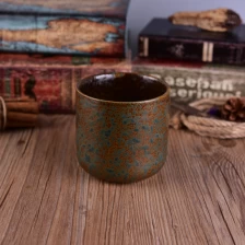 China Copper Rust Transmutation Glazed Fl 19oz Ceramic Candle Holder manufacturer