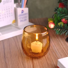 China Cracked Color Material Glass Candle Jar manufacturer