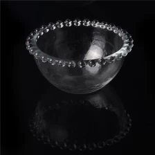China Crystal Bead Circle Glass Candle Bowl Hand Made Candle Jar pengilang