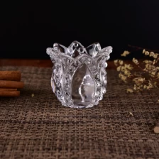 China Crystal Embossing Flower Votive Glass Candle Holder manufacturer