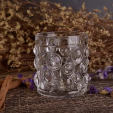 China Crystal bubble parttern glass candle holders manufacturer