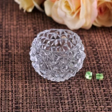 China Crystal diamond pattern glass tealight holder manufacturer