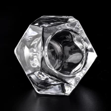 China Crystal geometric tealight glass candle jars manufacturer