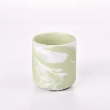 China Custom Candle Vessel Marble Glazing Ceramic Scented Candle Container manufacturer