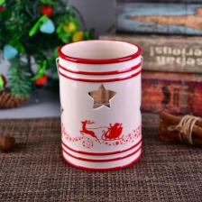 China Custom Christmas Decorative Gift Tea light Ceramic Candle Holder manufacturer