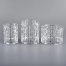 China Custom Color Embossed Glass Candle For Candle Making manufacturer