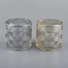 China Frasco de vela de vidro de cor personalizada com tampas Fabricante fabricante