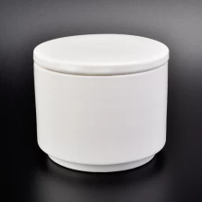 China Silinder Custom putih hitam Lilin Ceramic Jar untuk Candle membuat 10oz dengan tudung pengilang