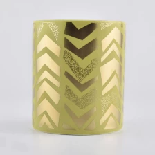 China Custom Gold Decal On Ceramic Candle Vessels manufacturer
