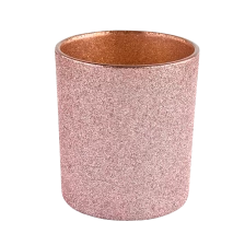 中国 自定义标志豪华粉色空磨砂玻璃蜡烛罐 制造商