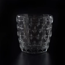 Chiny Niestandardowy szklany świecznik z wytłoczonym wzorem producent
