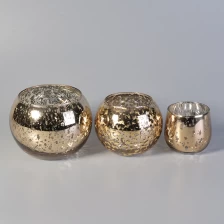 Cina Portacandele in vetro personalizzato con sfere di mercurio oro produttore