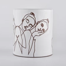 China Custom home wedding decor girls picture ceramic candle holder manufacturer