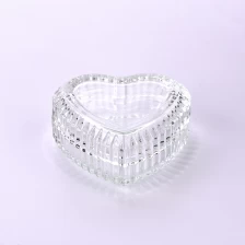porcelana Jares de vela de vidrio con forma de amor personalizado con tapas para la decoración de la boda fabricante