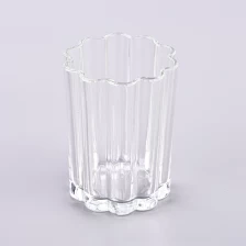 China Custom transparent flower shaped glass candle holder wholesale manufacturer