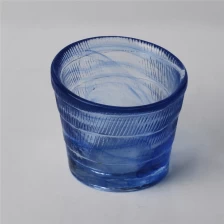 China Customized Hand Made Color Cloud Glass Candle Holder manufacturer