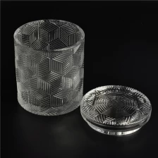 China Customized glass candle jar decorative glass candle jar with lid pengilang