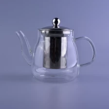 China Customized pyrex glass teapot with stainless steel infuser manufacturer