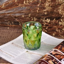 China Cylinder Green Iron Plating Glass Candle Holder manufacturer