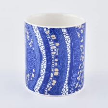 China Decal printing ceramic candle jars manufacturer