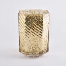 China Castiçais de vidro decorado dourado da vela de GEO fabricante