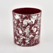 Chiny Decorative 10oz white printing dust and red candle vessels bulk wholesale producent
