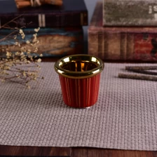 中国 装饰金色电镀花式釉面陶瓷蜡烛台 制造商