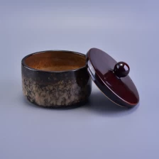 porcelana Transmutación decorativa Tarro de cerámica vidriada con tapa para velas o té fabricante
