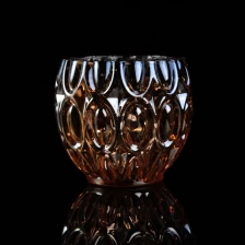 China Dimpled Weddding cor decoração pulverizado Electroplated de vela de vidro Jar fabricante