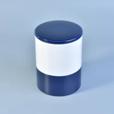 China Dolomite white and blue ceramic jar wtih lid manufacturer