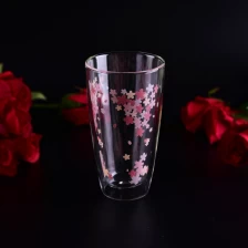China Doppelwandiges Glas mit Abziehbild Gedruckt Hersteller